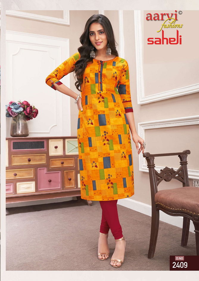 Aarvi Saheli 14 Daily Wear Designer Wholesale Kurti Collection